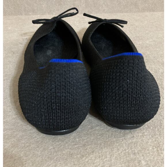 Rothy's The Bow Point Womens 9.5 shoe Black Knit Flats Classic Slip-On Washable - Picture 4 of 9